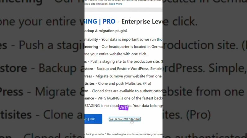 Site backups with WP Stag backups in WordPress #shorts #wordpress