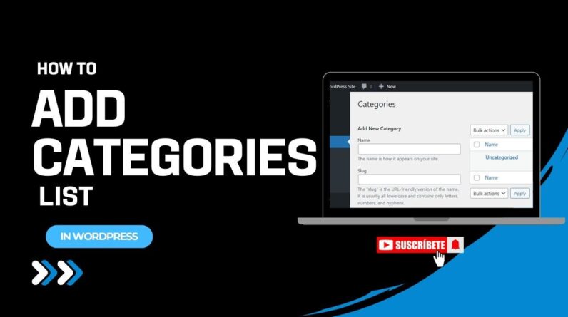 How To Add Categories List In WordPress