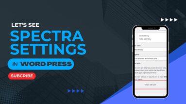 Spectra settings in WordPress