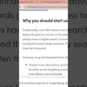 Using long tail keywords in wordpress  #shorts #wordpress