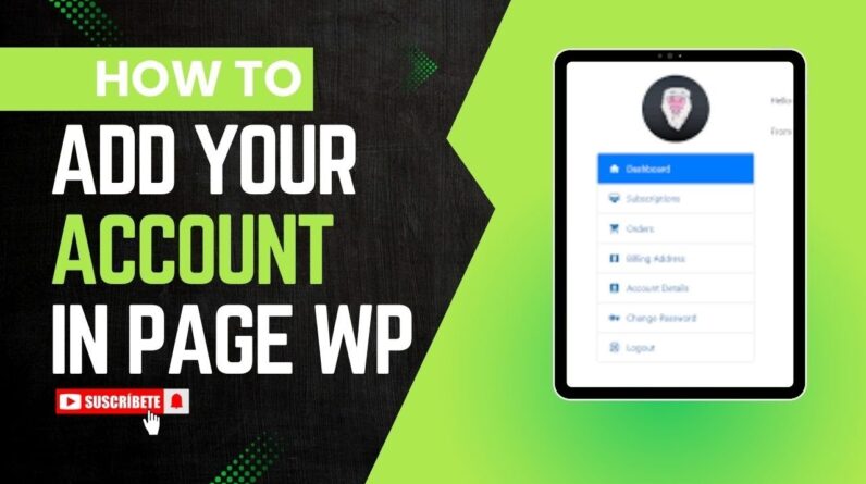 How To Add Your Account In Page In WordPress