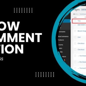 How To Allow Comment Option In WordPress