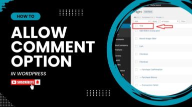 How To Allow Comment Option In WordPress