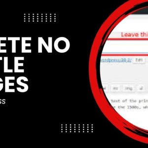 How To Delete No Tittle Pages In WordPress