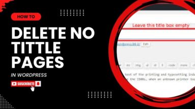 How To Delete No Tittle Pages In WordPress