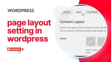 Page Layout Settings In WordPress