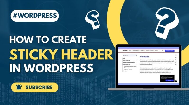 How To Create Sticky Header In WordPress